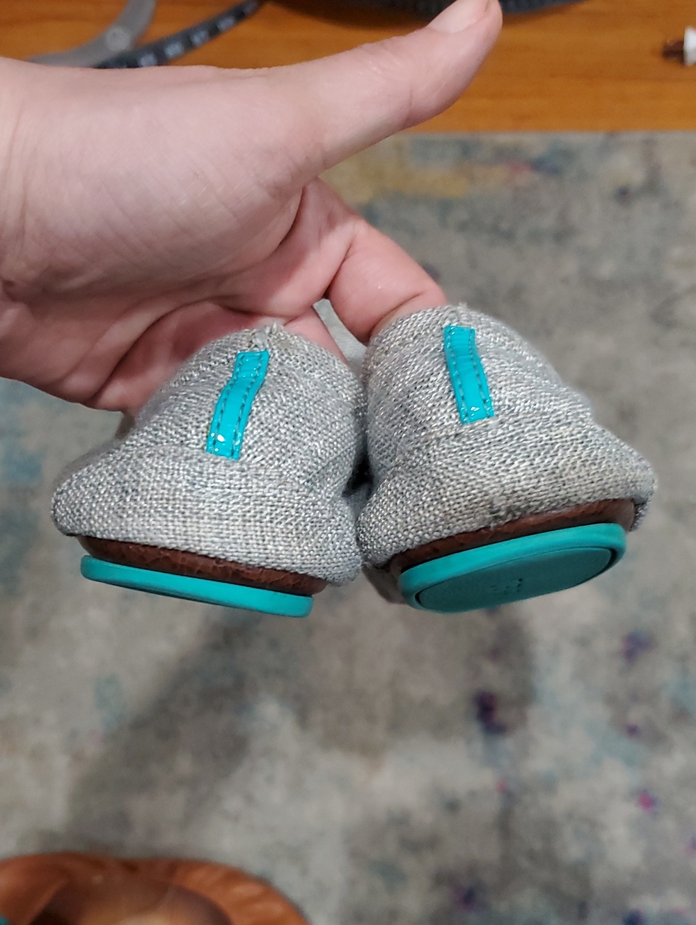 3 Pair Tieks - Silver Lake, Blue, And Brown - Size 9 - Picture 13 of 16